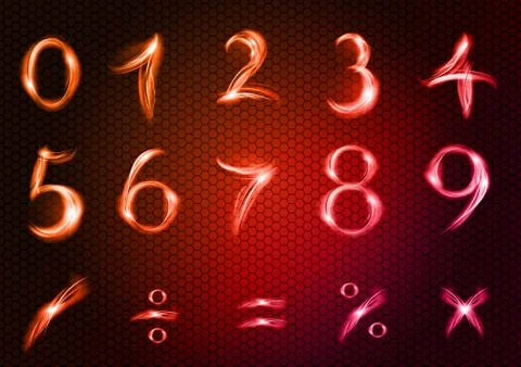 Neon numbers Stock Illustration