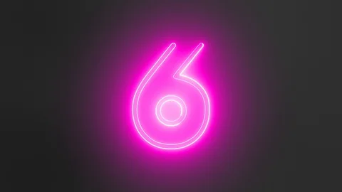 Neon Numbers Pink 2 Stock Footage 104742312