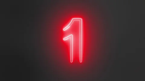 Neon Numbers Red 1 Stock Footage 104742656