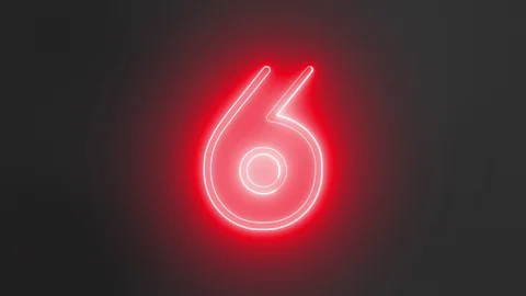 Neon Numbers Red 2 Video stock 104743170