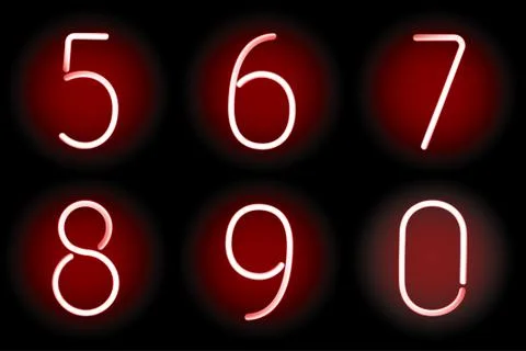 Neon numbers. Vector. Stock Illustration