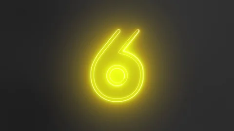Neon Numbers Yellow 2 Video stock 104743744