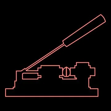 Neon nut cracker nutcracker red color vector illustration image flat style Stock Illustration