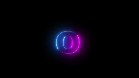 Neon O animation. Neon line letter O. Two-color looping trendy glowing neon.. Stock Footage 293484443