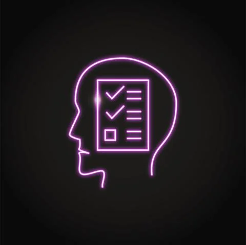 Neon obsessive-compulsive disorder icon in line style Illustrazione stock