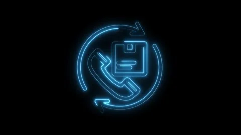 Neon online order support with return shipping process on black background .. Stock Footage 312310639