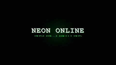 Neon Online Text Glitch Effect - Digital Communication Concept Stock Footage 331568500