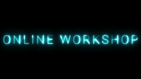 Neon Online Workshop Sign Stock Footage 287409634