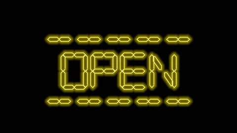 Neon open digital animation Video stock 236439239