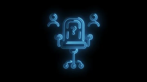 Neon open job position with question mark for recruitment concept isolated .. Stock Footage 345989719