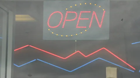 Neon open sign Vídeos de archivo 859540