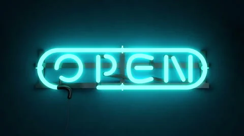 Neon Open Sign Stock Footage 43455463