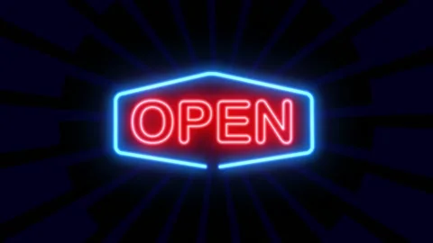 Neon open sign Stock Footage 183185404
