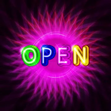 Neon open sign Stock Illustration