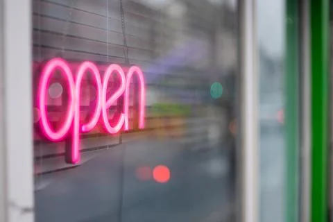 Neon "Open" Sign Foto stock