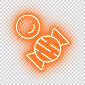 Neon orange candy icon Stock Illustration