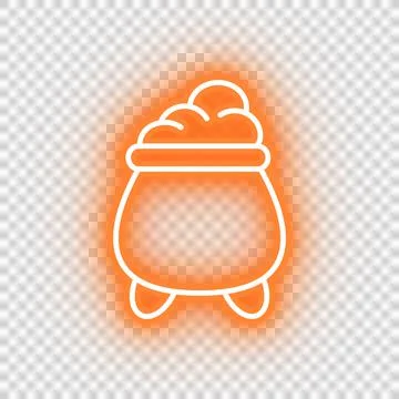 Neon orange cauldron icon Stock Illustration