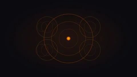 Neon orange drum beat pattern for rhythm animation visuals. Professional music 動画素材 342623551