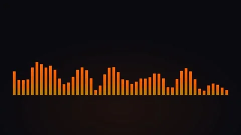 Neon orange eq bars equalizer for music visualization visuals. Professional Видео 342623771