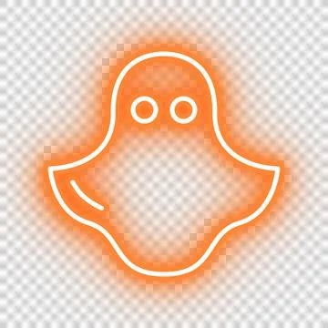 Neon orange ghost icon Stock Illustration