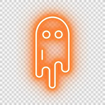 Neon orange ghost icon Stock Illustration