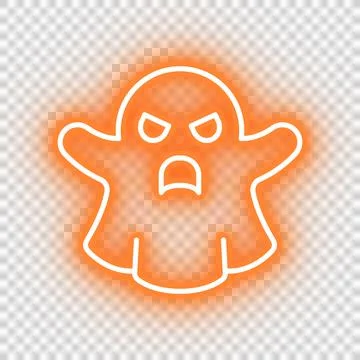 Neon orange ghost icon Stock Illustration