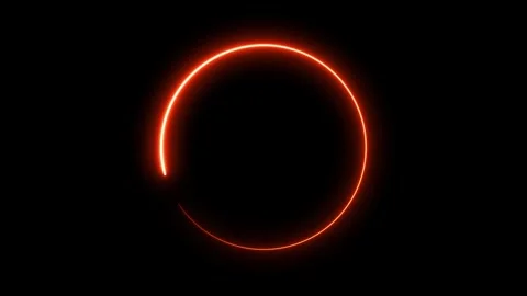 Neon orange glowing circle motion loop. Vidéo 332090542