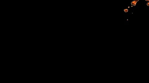 Neon orange liquid being thrown in black background Video stock 127808909