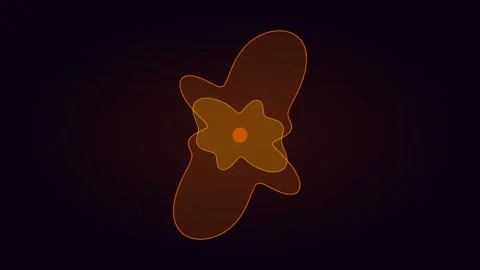 Neon orange morphing blob for organic shape visuals. Professional psychedelic 스톡 동영상 342624374
