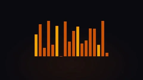 Neon orange sound bars for audio player visuals. Professional music motion 库存影片 342623633