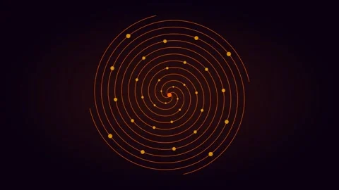 Neon orange spiral vortex for trippy pattern visuals. Professional psychedelic Stock Footage 342624450
