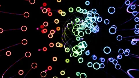 Neon Orbits Floating Balls VJ Loop Stock Footage 271150382