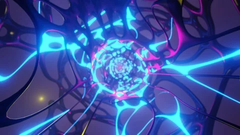 Neon organic futuristic sci fi animation loop video Stock Footage 122149923