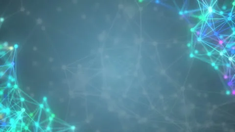 Neon organisms hang in the corners of the screen.Particles swirling randomly as Stock Footage 102397539