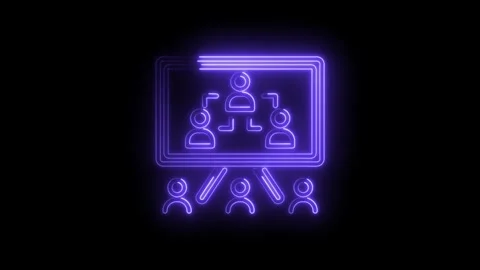 Neon organization chart board animation for presentation and business meeti.. Stock Footage 345984308