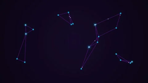 Neon Orion Constellation Progressive Formation Star Map Sequence Stock Footage 332525292
