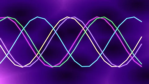 Neon oscillating sine wave graph showing complex data transmission and ener.. Stock Footage 336268210