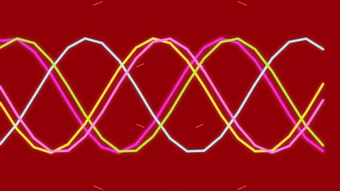 Neon oscillating sound wave pattern abstract data visualization tech loop b.. Stock Footage 336539652