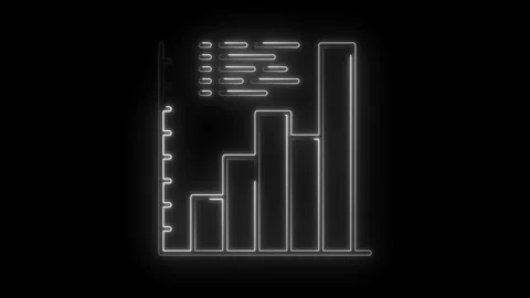 Neon outline bar graph chart increase statistics and data visualization aga.. Stock Footage 314537525