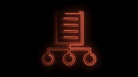 Neon outline of data structure concept on dark background for technology and Stock Footage 322983317