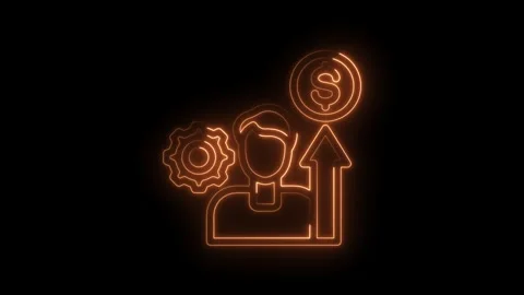 Neon outline of professional development with currency symbol and rising ar.. Video stock 312307765
