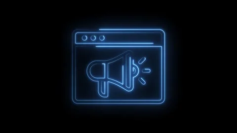 Neon outline webpage icon animation showcasing digital marketing communicat.. Stock Footage 346004259