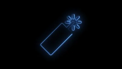 Neon outlined dynamite exploding with a blue glow against a dark backdrop Stock Footage 322958521