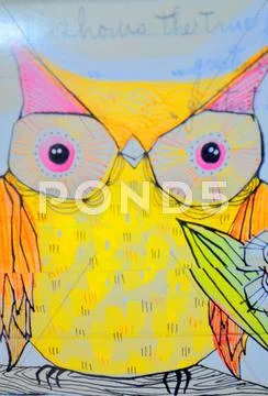 Neon Owl Stock Photos