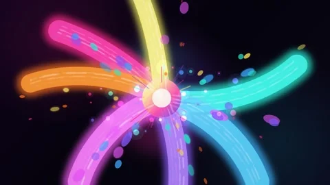 Neon Paint Plume Loop - Vibrant Rainbow Brushstroke Backdrop 库存影片 344032516