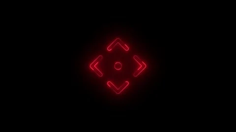 Neon pan mode icon glowing black background animation Stock Footage 289563284