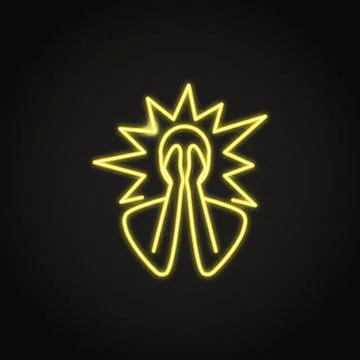 Neon panic attack icon in line style Stock Illustration