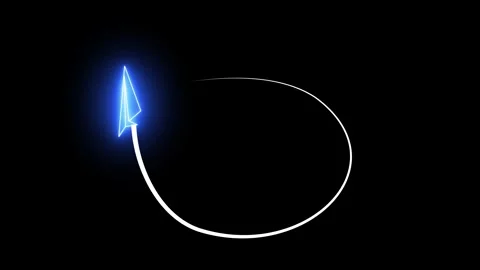 Neon Paper Airplane with Glowing Curved Path on Black Background  Futuristi.. Stock Footage 308905341