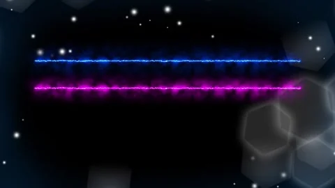 Neon parallel lines in dreamy bokeh border on blue Stock Footage 274102304
