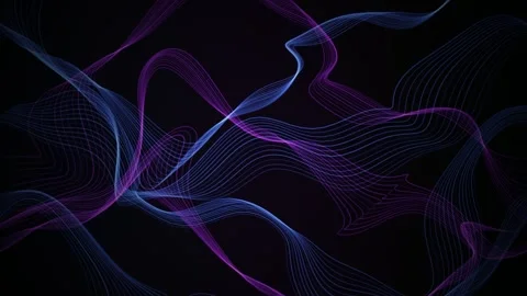 Neon parallel lines flow in a seamless loop Stock Footage 341856506